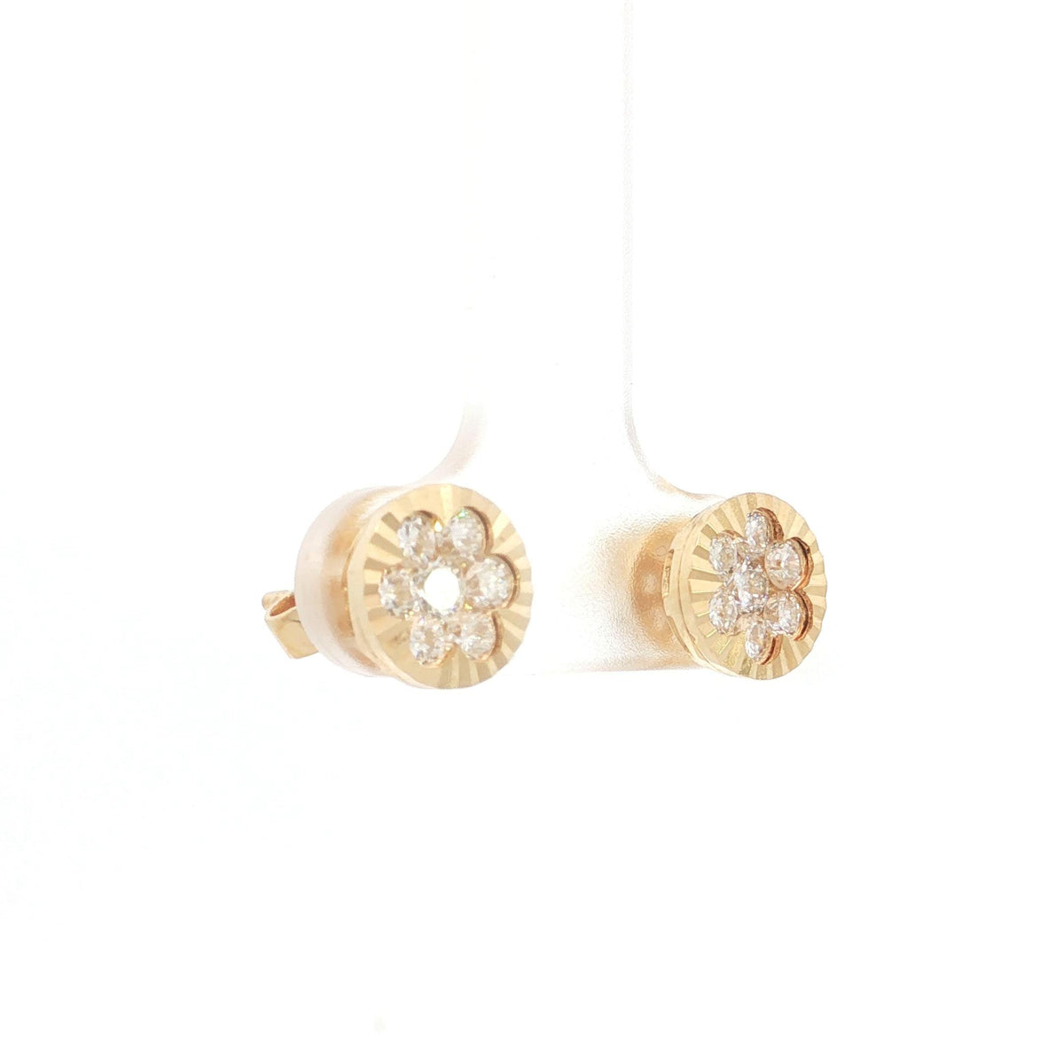 0.80 Ct VVS Brilliant Cut Lab Grown Diamond Studs Earrings with 14K Yellow / White Gold