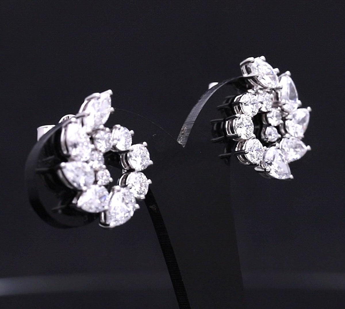 5.50 Ct Multiple Shape Lab Grown Diamond Earrings with 14K White / Yellow Gold
