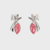 2.20 Ct Pink Marquise Lab-Grown Diamond Ribbon Earrings | 14k White / Yellow / Rose Gold