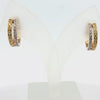 0.70 Ct White & Yellow Round Cut Labgrown Diamond Double Row Hoop Earrings |14k Rose / White / Yellow Gold
