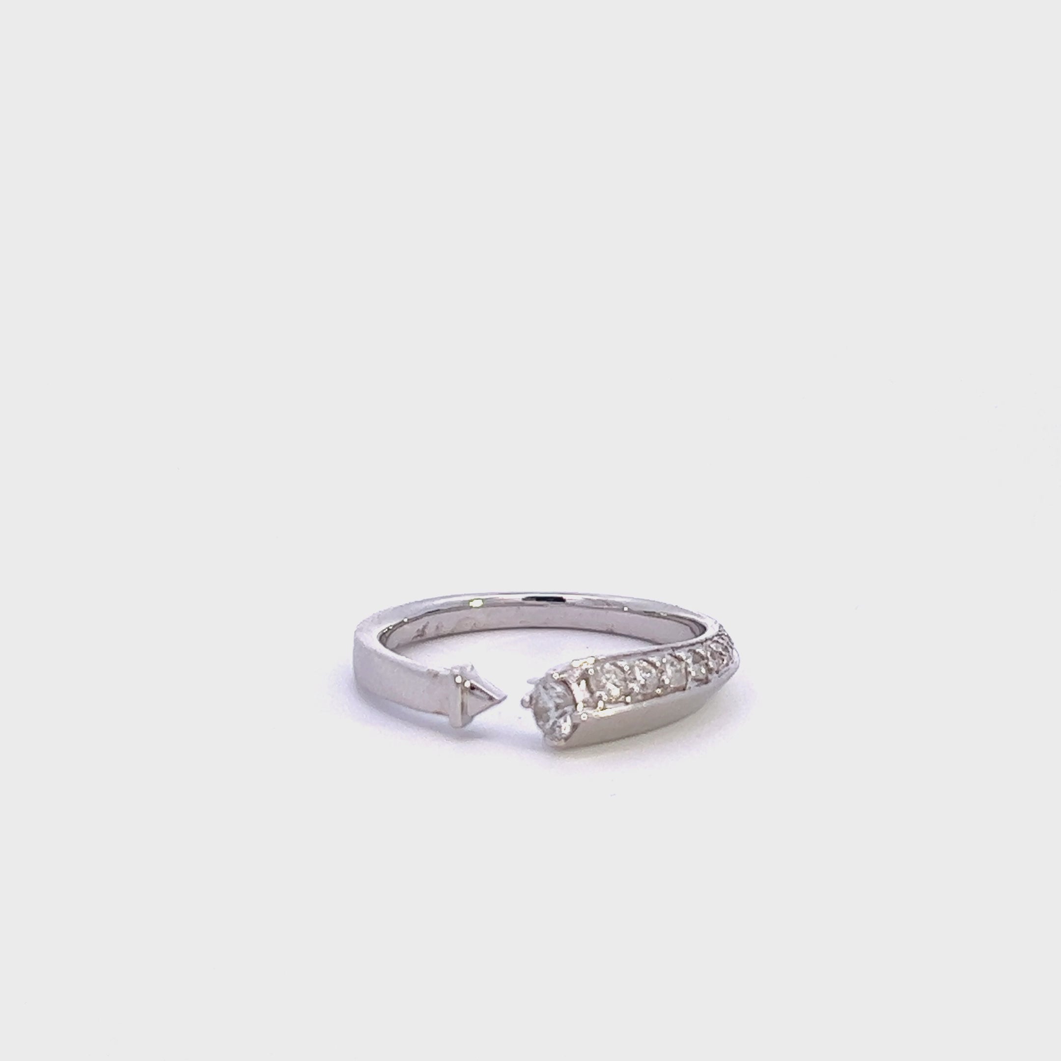 Round Cut Forevermark  Pave Bypass Diamond Gold Ring