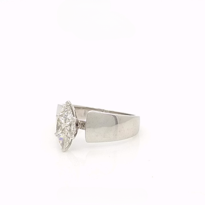 Marquise Illusion Cut Solitaire Diamond Gold Band Ring