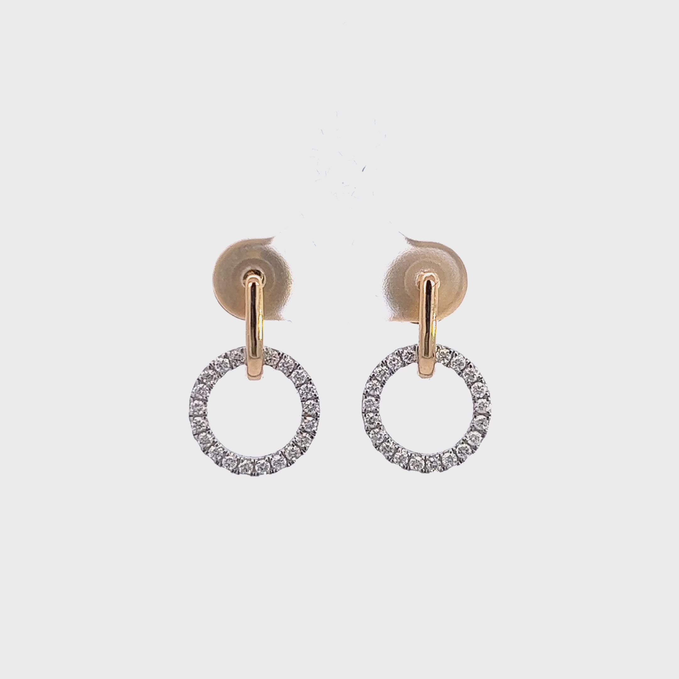 Elegant Round Hollow Pattern Diamond Gold Hoop Earring