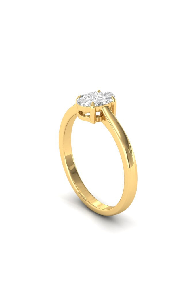 Oval Illusion Cut Solitaire Diamond Gold Ring