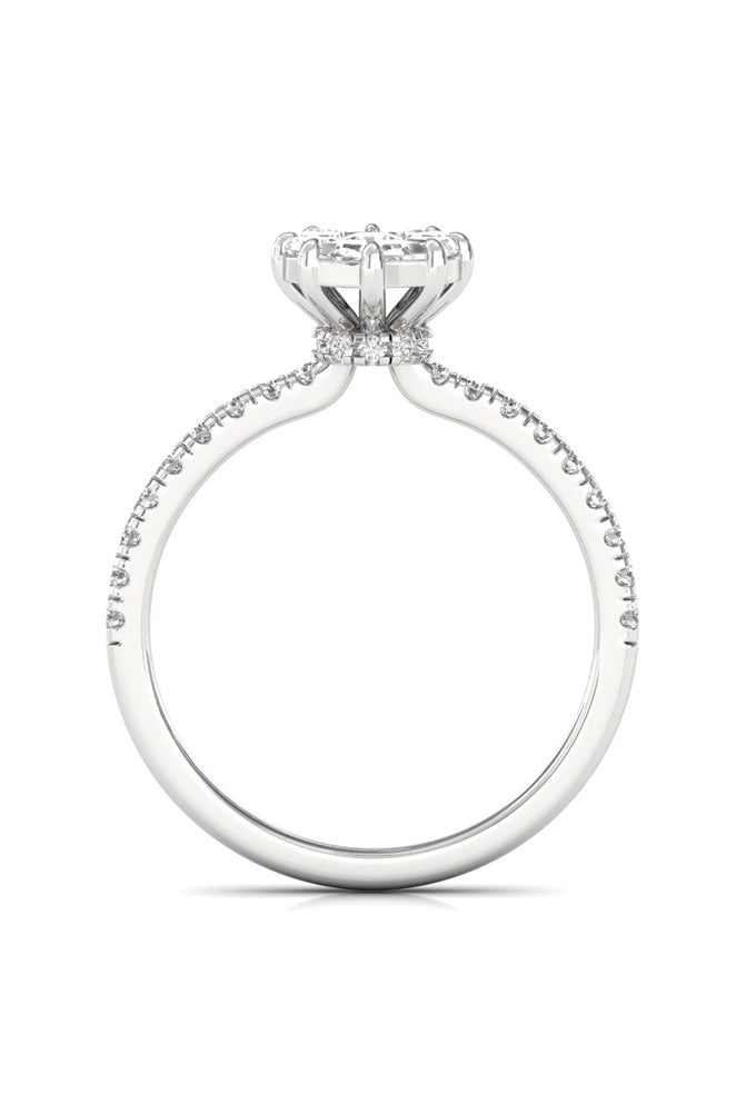 Round Illusion Cut Half Eternity Diamond Gold Ring