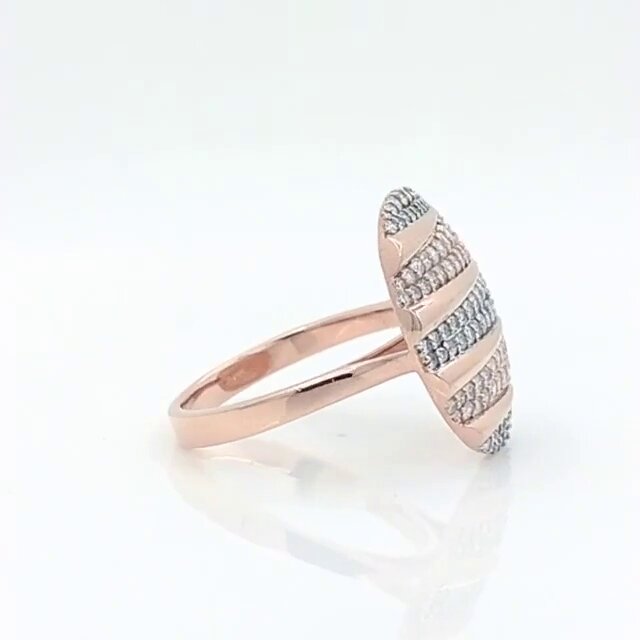 Elegant Round Pave Set Dress Diamond Gold Ring