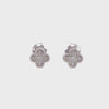 Elegant Pave Clover Shape Shape Diamond Gold Stud Earring