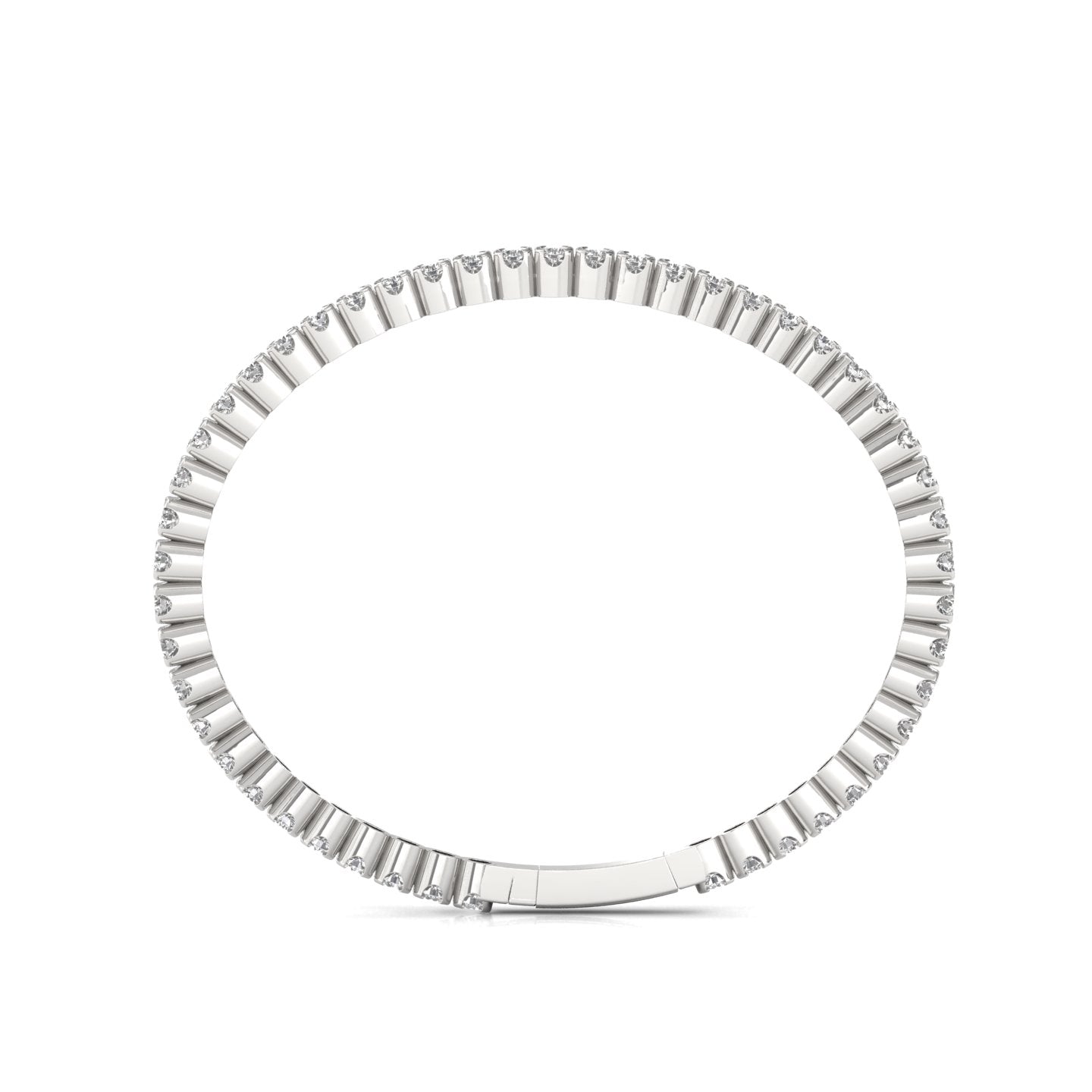 2ctw Round Cut Natural Diamond White Gold Flexible Tennis Bracelet