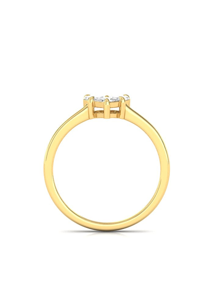 Heart Illusion Cut Solitaire Diamond Gold Ring