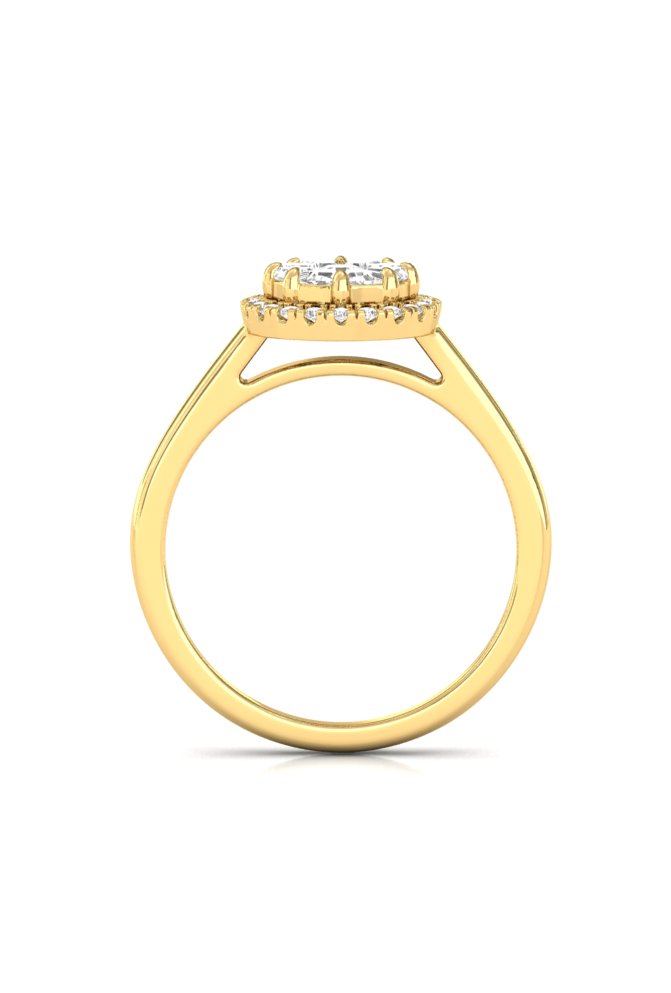 Round Illusion Cut Halo Pattern Diamond Gold Engagement Ring