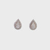 Round And Pear Illusion Cut Teardrop Halo Solitaire Detachable (Jacket)Diamond Gold Stud Earring
