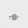 Round & Emerald Illusion Cut Halo Pattern Diamond Gold Engagement Ring