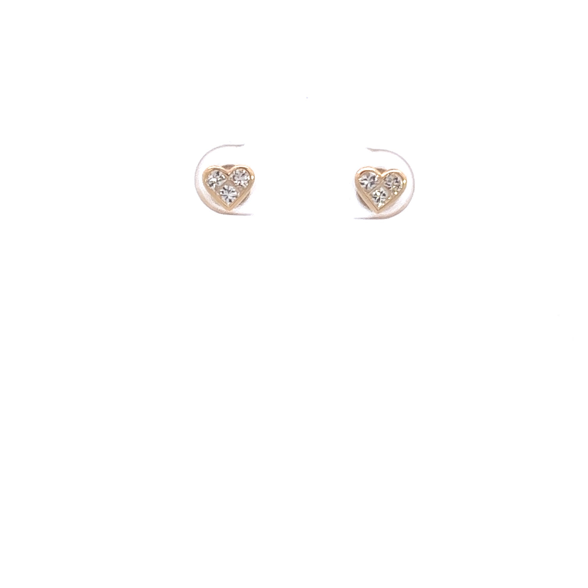 Heart Illusion Cut Mini Heart Diamond Gold Stud Earring