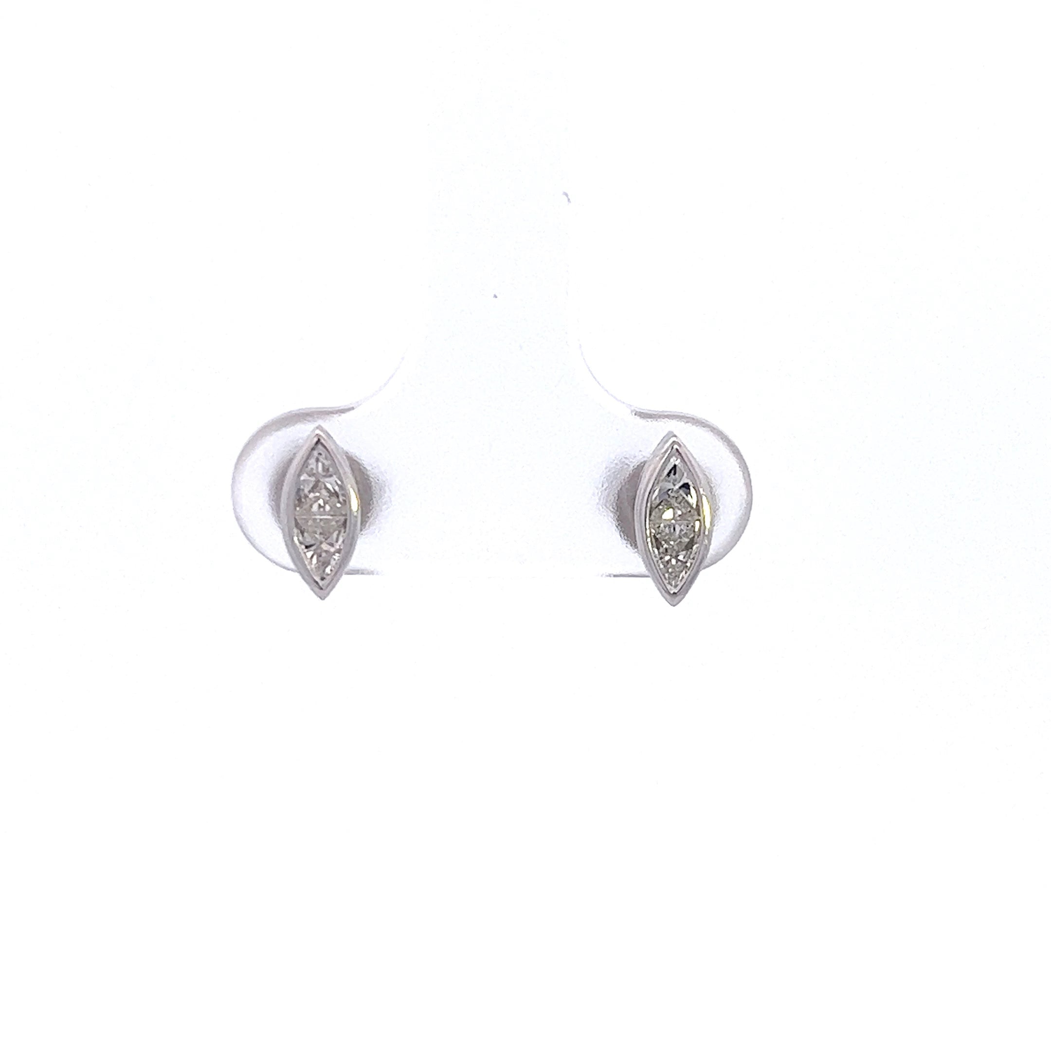 Marquise Illusion Cut Diamond Gold Stud Earring