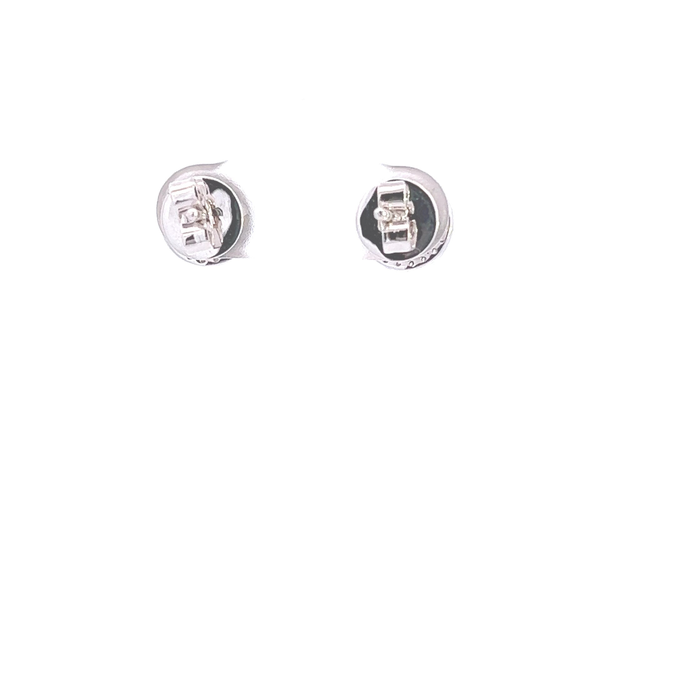 Round And Fancy Black Stone Cut Diamond Gold Stud Earring