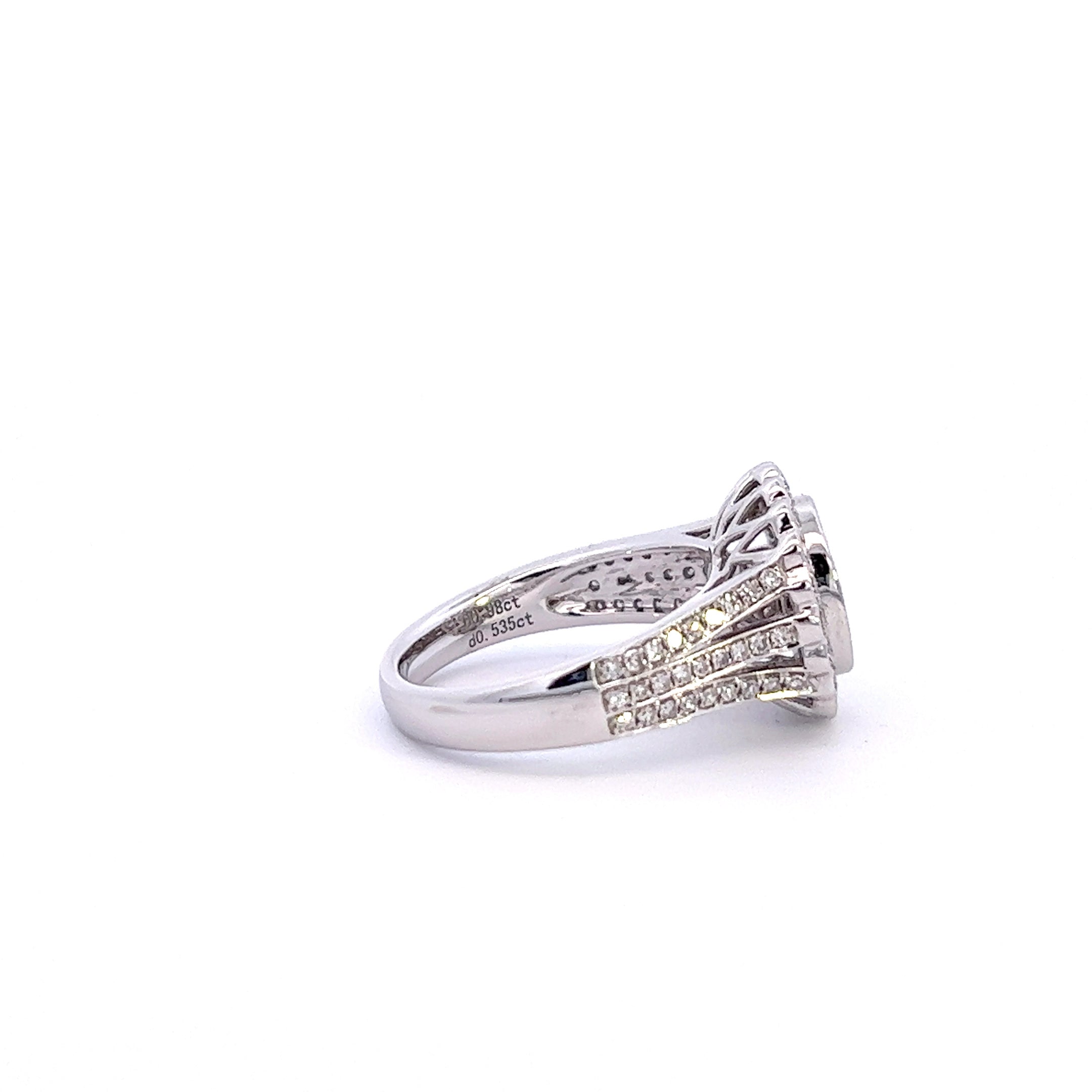 1.51ctw Round Illusion Cut Vintage Inspired Halo Diamond Gold Engagement Ring