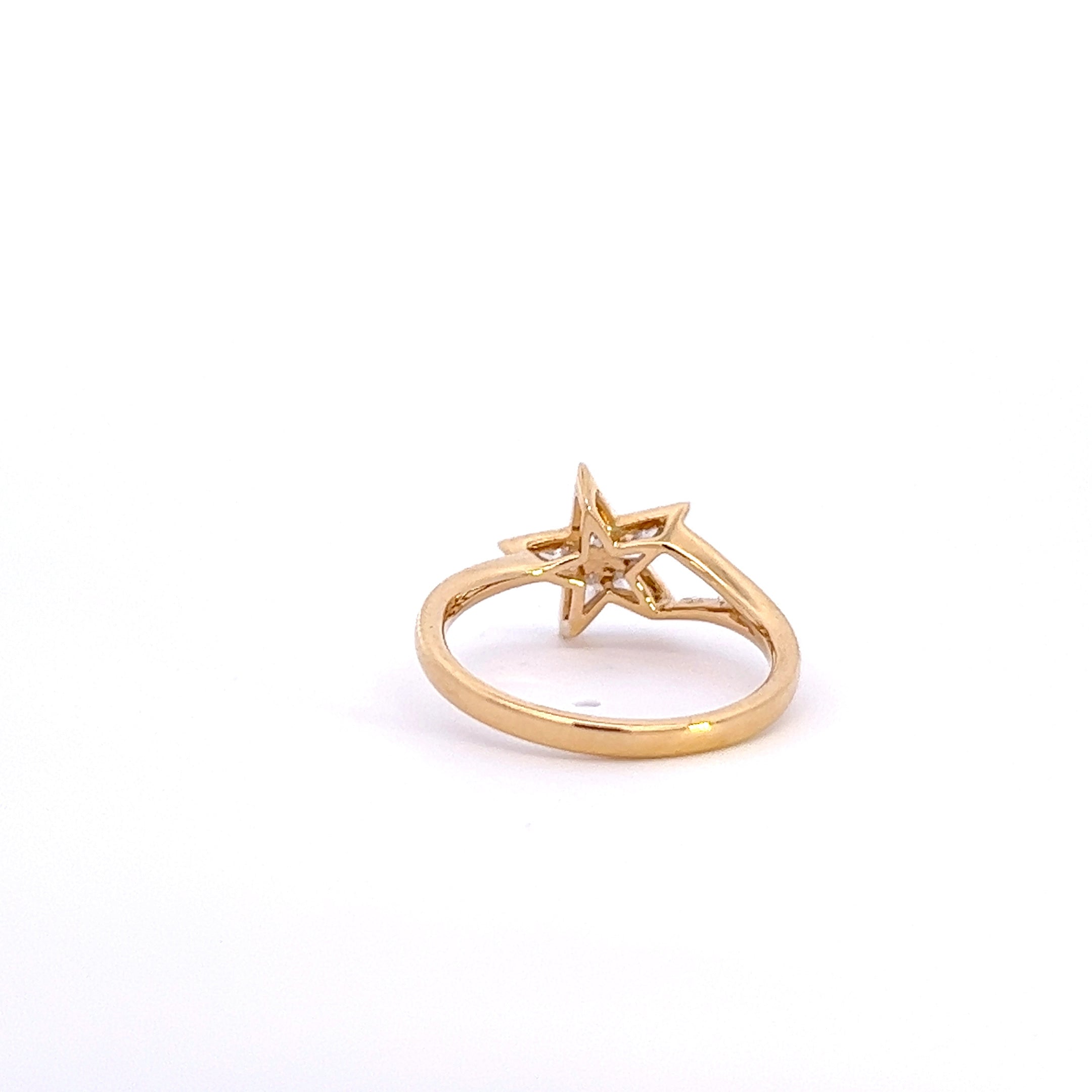 Star Illusion Cut Solitaire Band Diamond Gold Engagement Ring