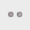 Round Illusion Cut Solitaire Diamond Gold Stud Earring