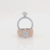 Round & Baguette Unique Marquise Granular Diamond Engagement Ring